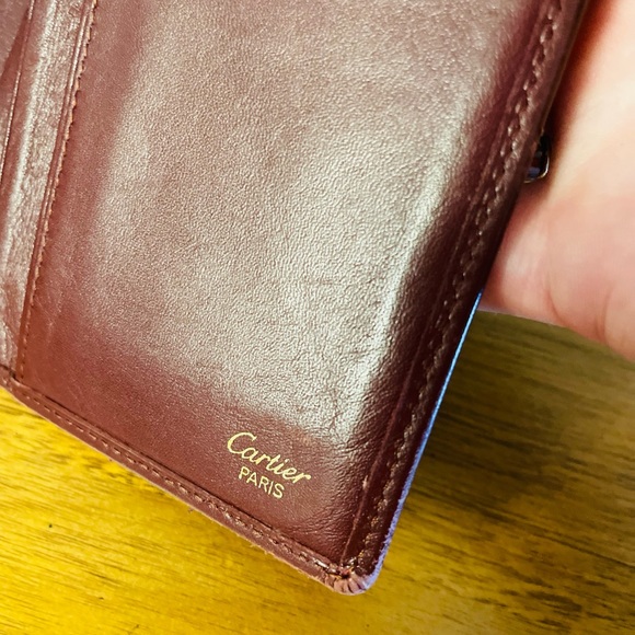 CARTIER Oxblood Red Leather Long Bifold Wallet 💯 AUTHENTIC - Picture 8 of 12